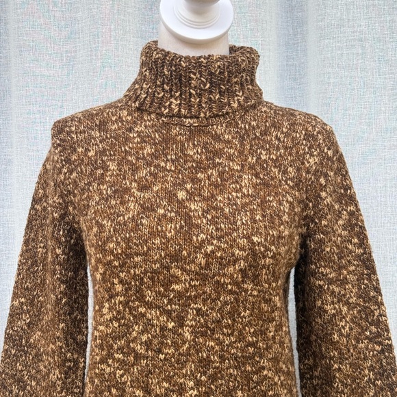Ralph Ralph Lauren brown knitted turtleneck melange sweater - Picture 4 of 7